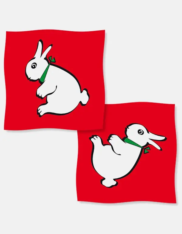 Rabbit--duck silk 45 cm red