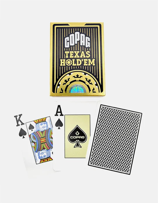 Carti de joc Texas Hold'em - 100% Plastic - Index jumbo - Negru