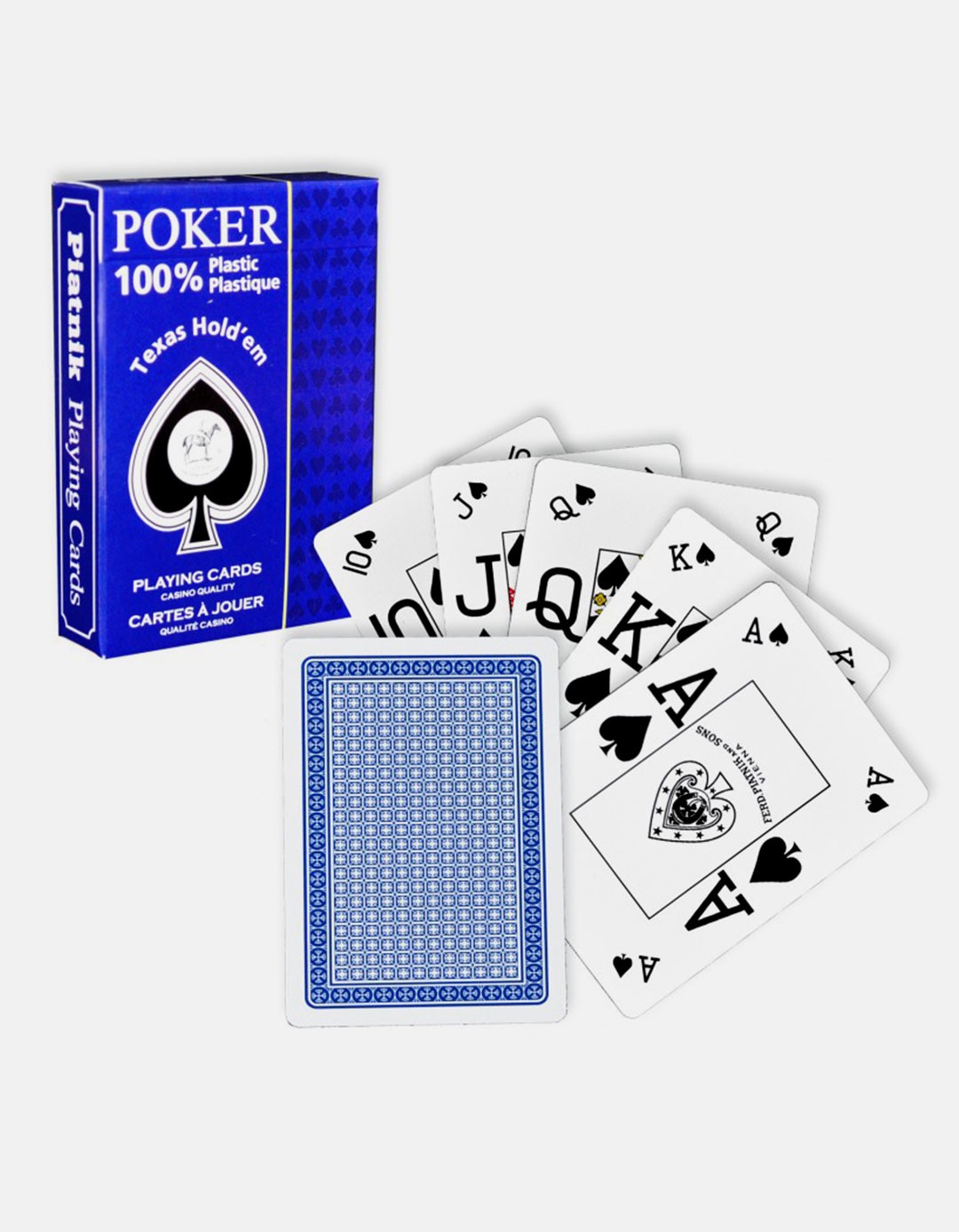 Carti de joc poker - 100% plastic, index mare + peek index