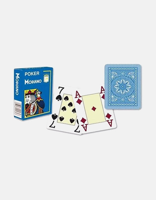 Cărți de Poker 100% Plastic Modiano – Albastru
