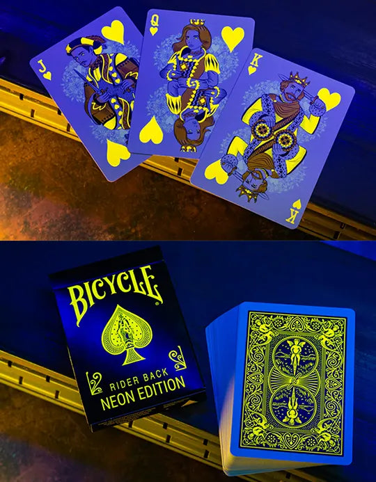 Bicycle Neon Rider Back Yellow-Starburst - Carti de joc