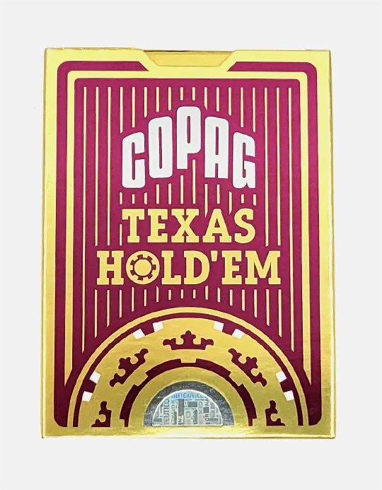 Carti de joc Texas Hold'em - 100% Plastic - Index jumbo - Rosu