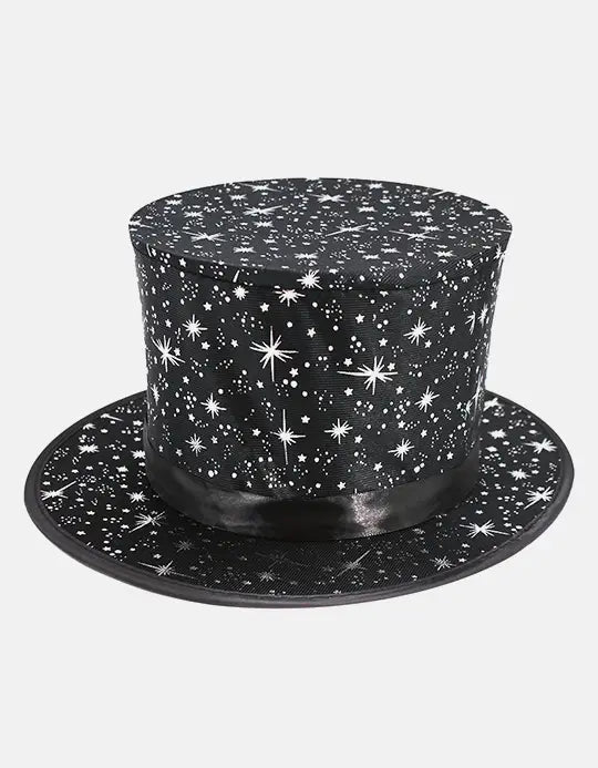 Jobenul Pliabil Cu Buzunar Secret - Stele - Folding Top Hat with Secret Pocket